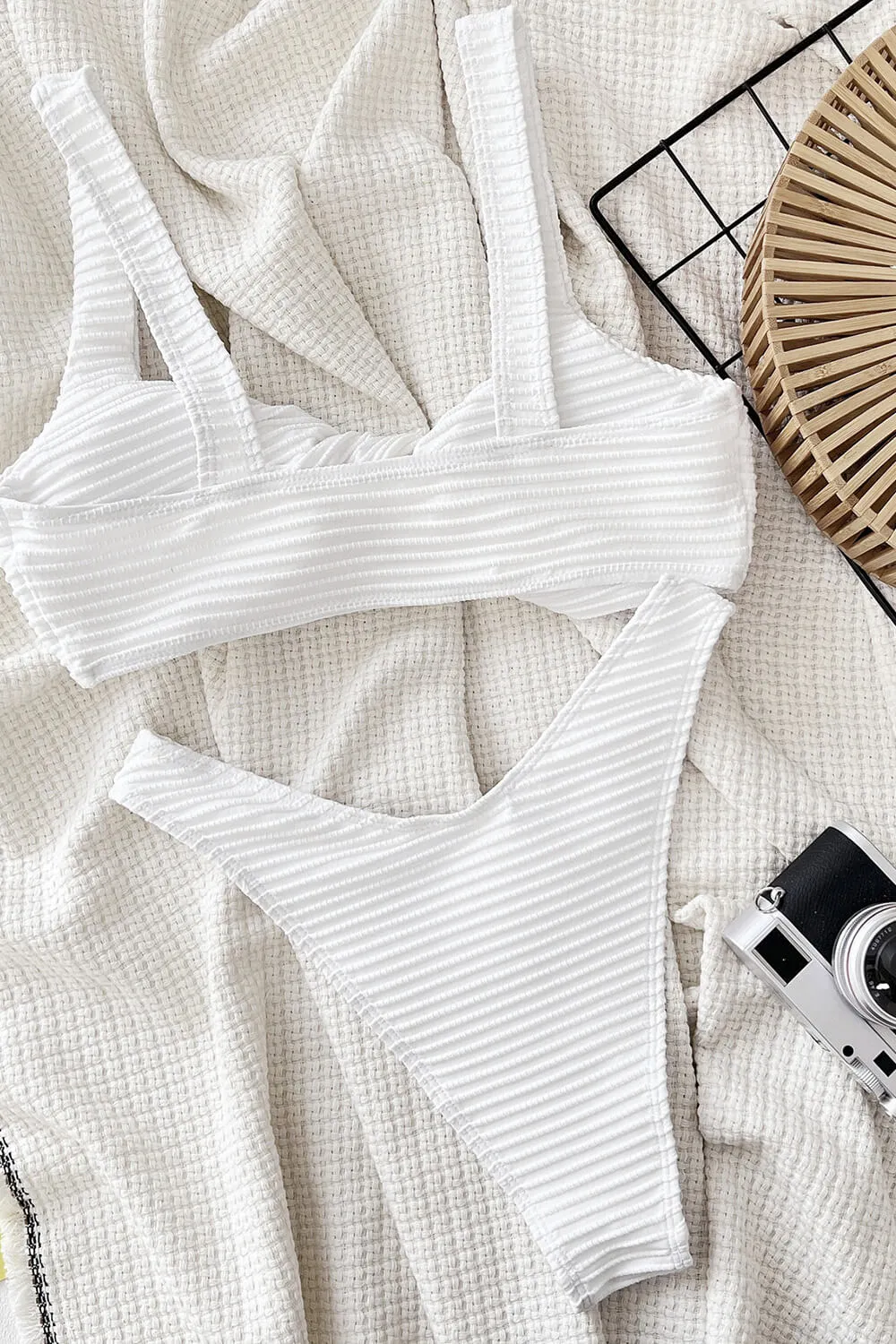 Textured Twist-Front High Leg Bikini Set sold by Floralkini product image thumbnail 3