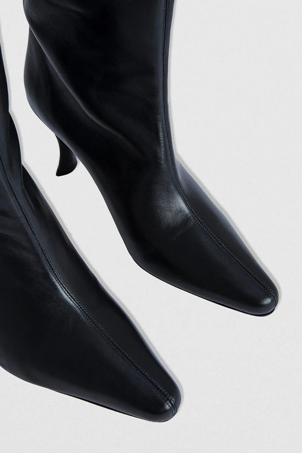 Faux Leather Pointed Toe Wide Calf Knee-High Boots sold by Floralkini product image thumbnail 5