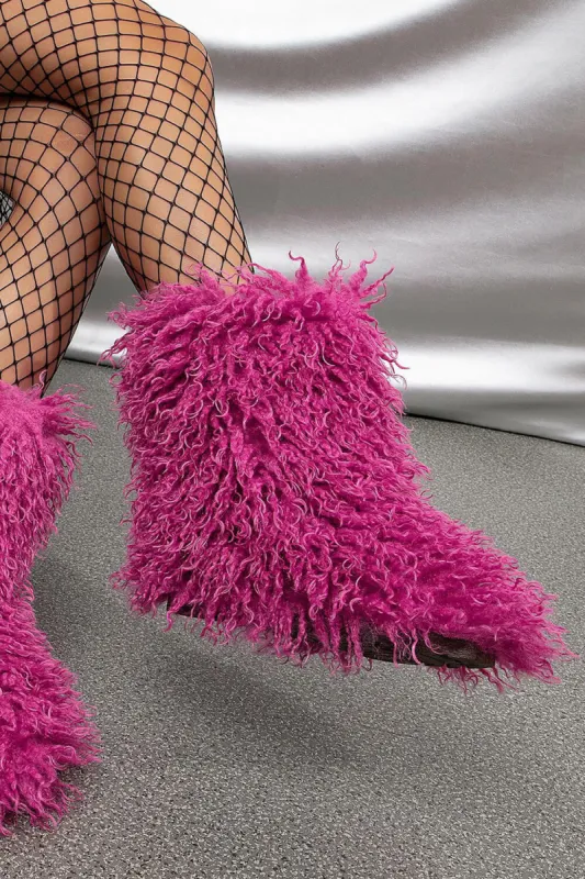 Faux Fur Mid Calf Bootie sold by Floralkini