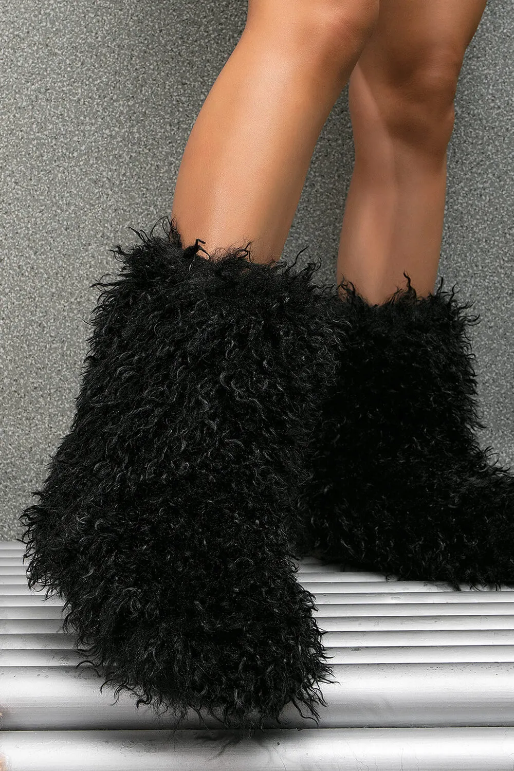 Faux Fur Mid Calf Bootie sold by Floralkini product image thumbnail 2