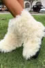 Furry Faux Fur Mid Calf Bootie sold by Floralkini