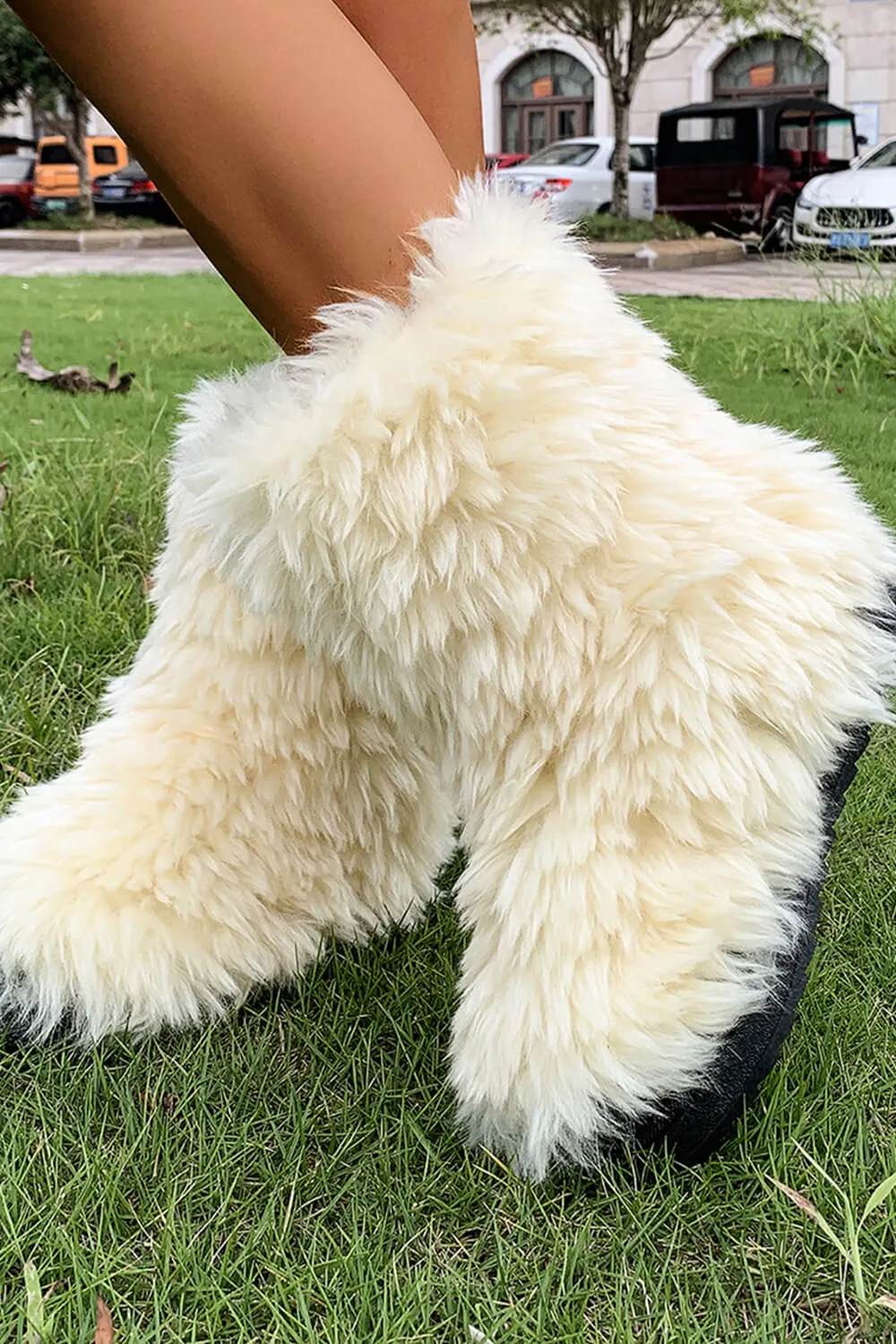 Furry Faux Fur Mid Calf Bootie sold by Floralkini product image thumbnail 5