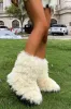 Furry Faux Fur Mid Calf Bootie sold by Floralkini
