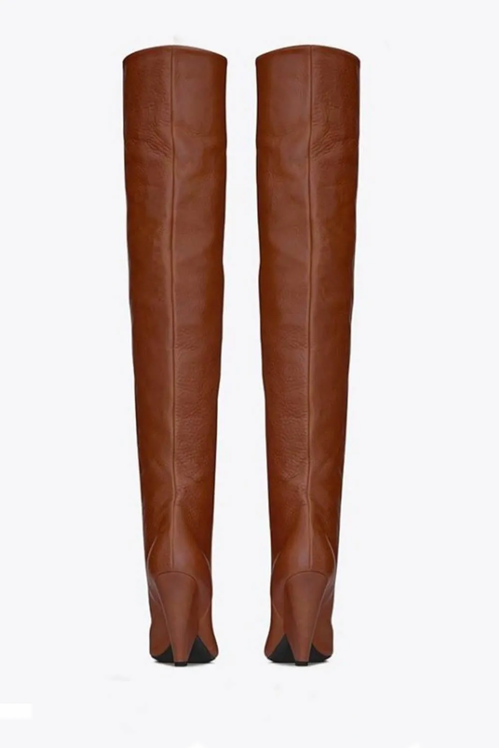 Faux Leather Slouch Pointed Toe Knee High Boots sold by Floralkini product image thumbnail 3