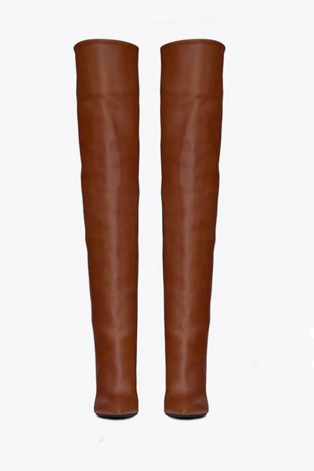 Faux Leather Slouch Pointed Toe Knee High Boots sold by Floralkini product image thumbnail 2