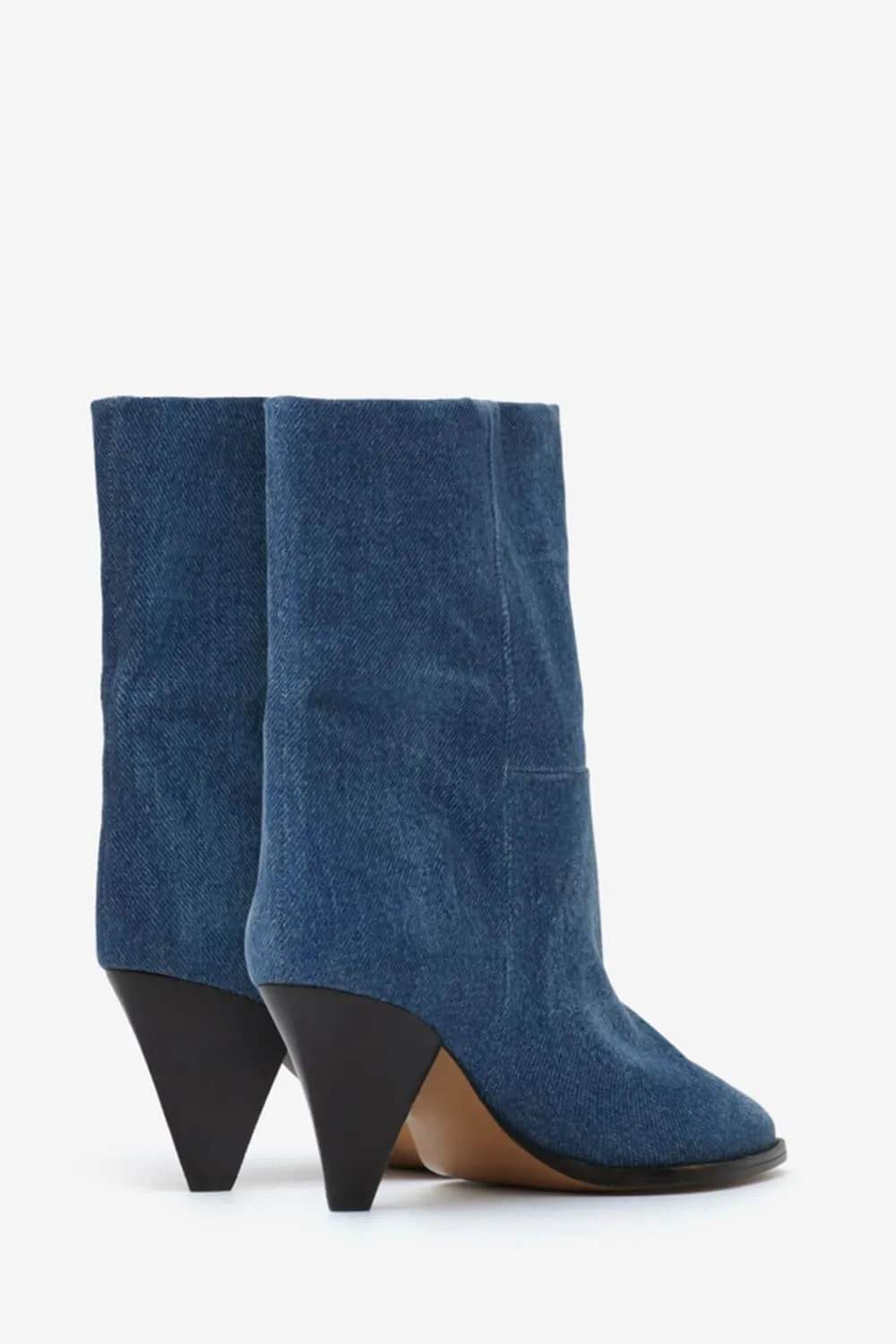 Pointed-Toe Denim Conical Heel Ankle Boots sold by Floralkini product image thumbnail 3