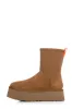 Faux  Suede Stretch Zipper Flatform Ankle Boots - Chestnut sold by Floralkini