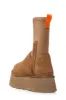 Faux  Suede Stretch Zipper Flatform Ankle Boots - Chestnut sold by Floralkini
