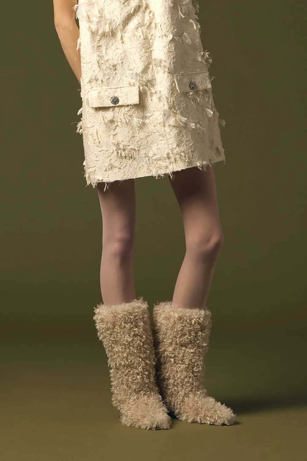 Faux Fur Mid-Calf Block Heel Boots sold by Floralkini product image thumbnail 2