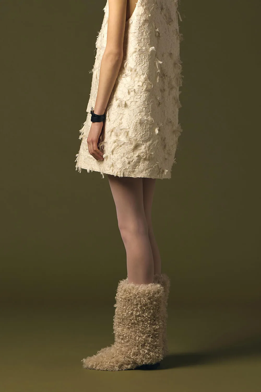 Faux Fur Mid-Calf Block Heel Boots sold by Floralkini product image thumbnail 3