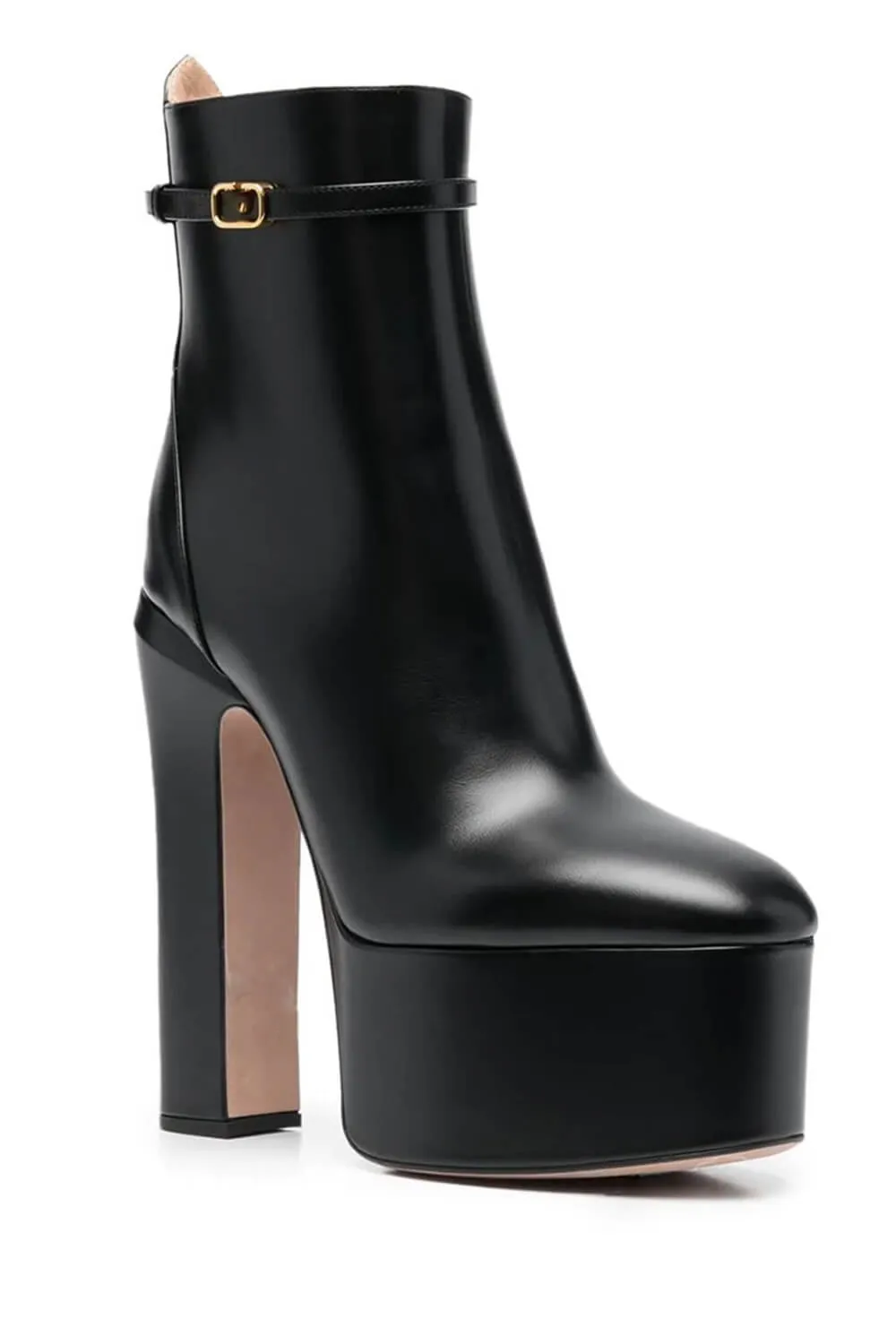 Buckle Detail Faux Leather Platform Block Heeled Ankle Booties sold by Floralkini product image thumbnail 4