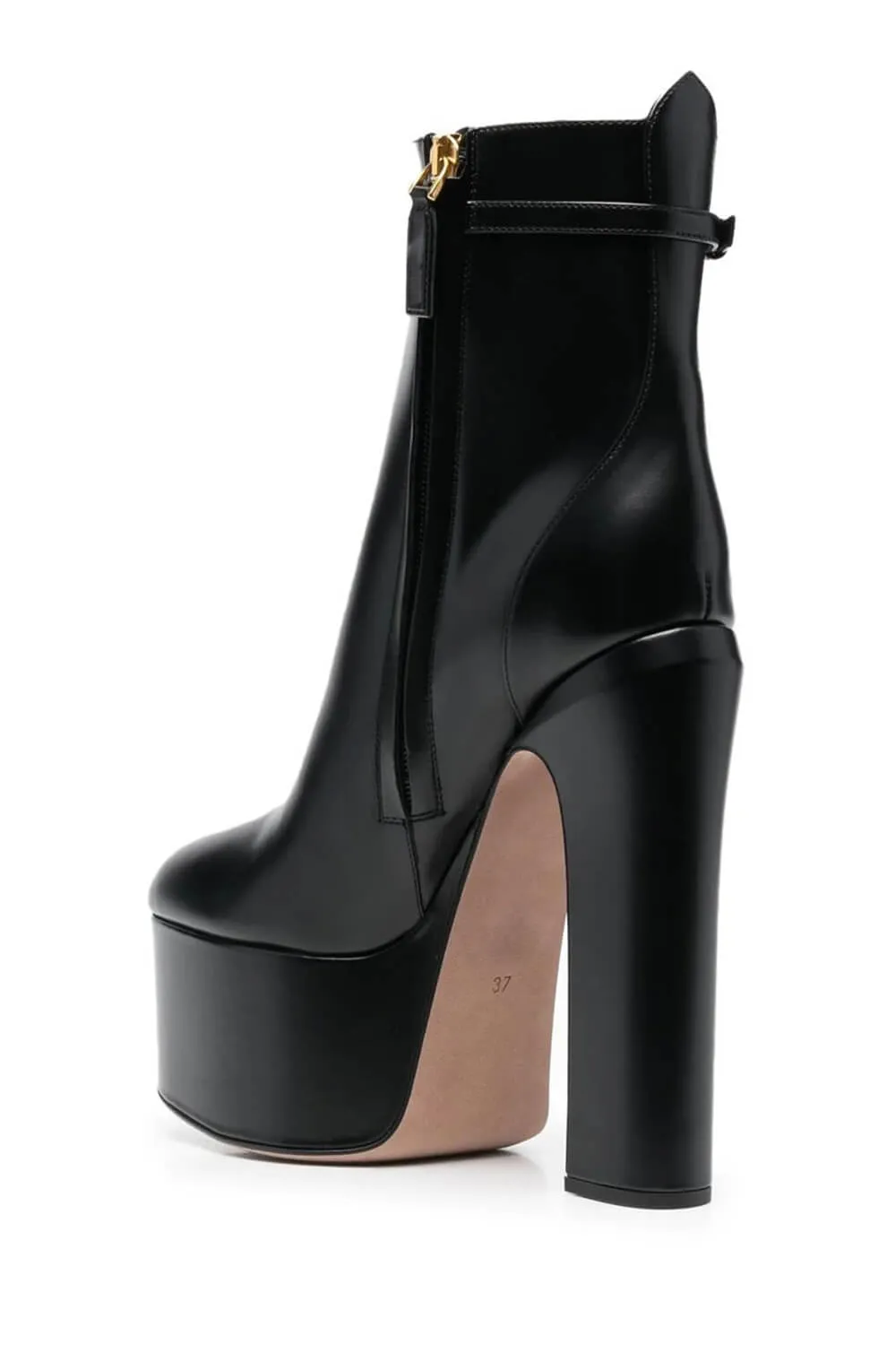 Buckle Detail Faux Leather Platform Block Heeled Ankle Booties sold by Floralkini product image thumbnail 5