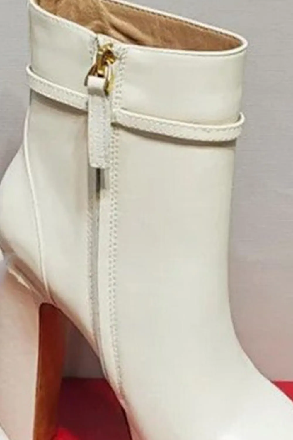 Buckle Detail Faux Leather Platform Block Heeled Ankle Booties sold by Floralkini product image thumbnail 2
