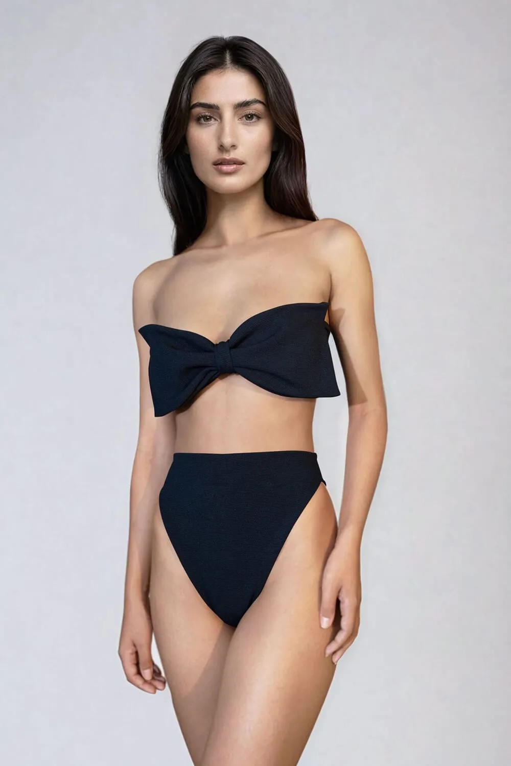 Bow Bandeau High Waisted Bikini Set sold by Floralkini product image thumbnail 3