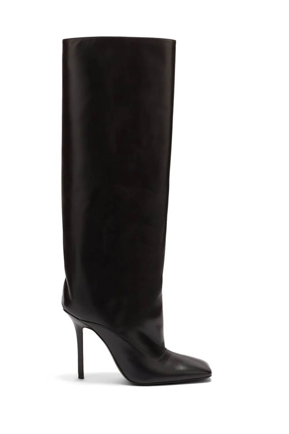 Faux Leather Square Toe Knee-High Stiletto Heeled Boots sold by Floralkini product image thumbnail 5