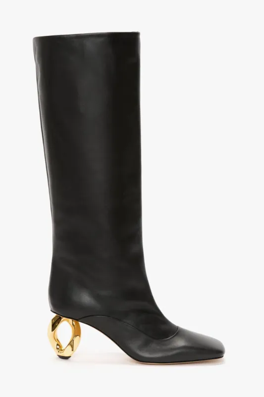 Square Toe Chain Heel Knee High Boots sold by Floralkini