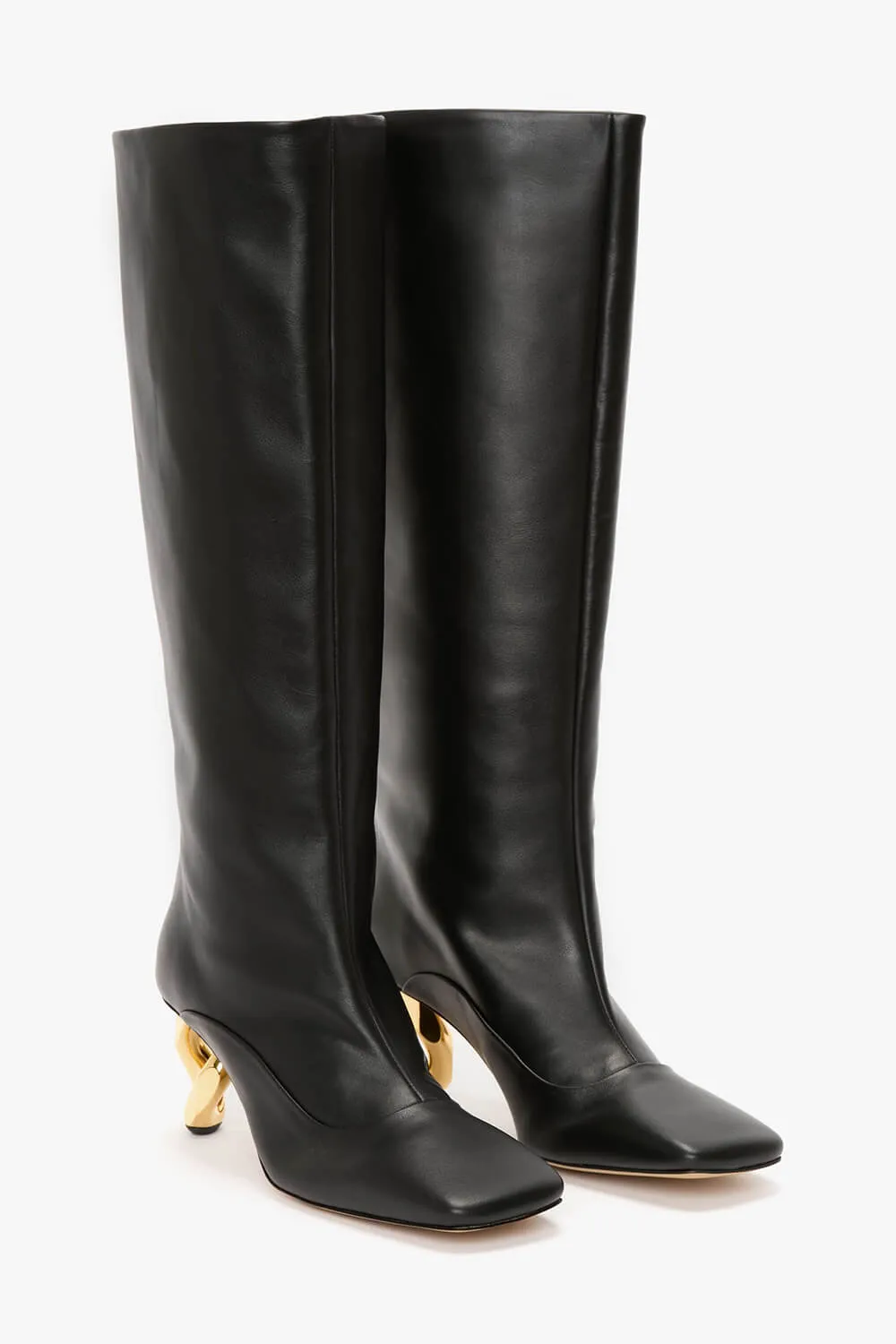 Square Toe Chain Heel Knee High Boots sold by Floralkini product image thumbnail 5