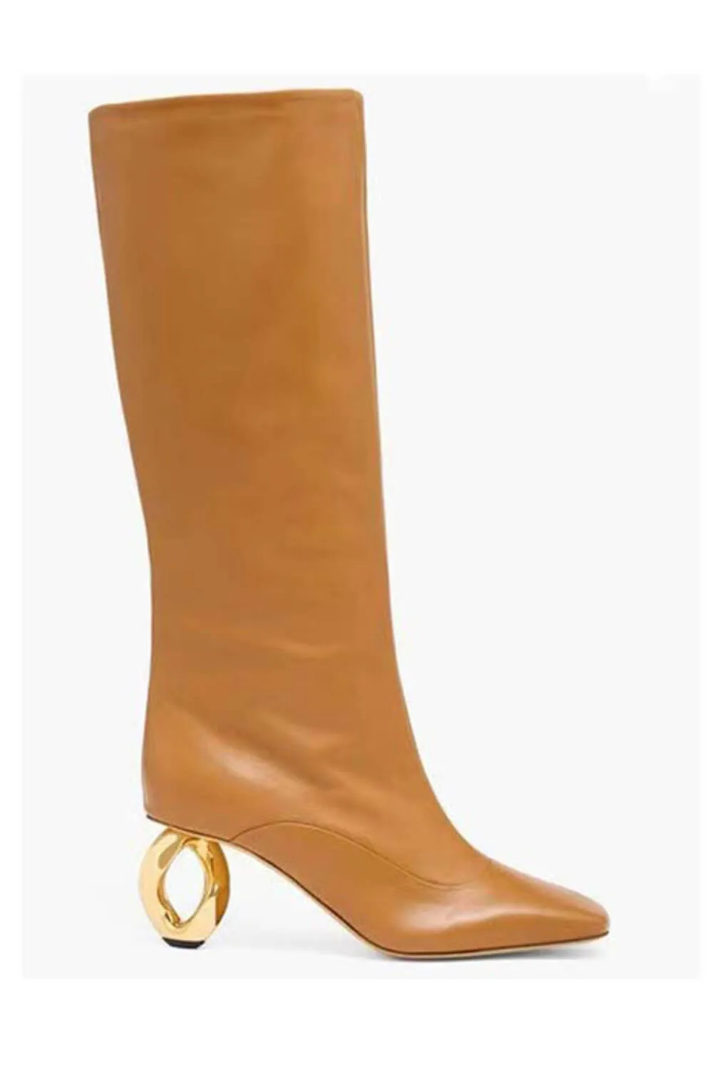 Square Toe Chain Heel Knee High Boots sold by Floralkini product image thumbnail 2