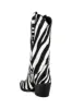 Calfskin Hair Zebra Print Mid-Calf Western Heeled Boots sold by Floralkini