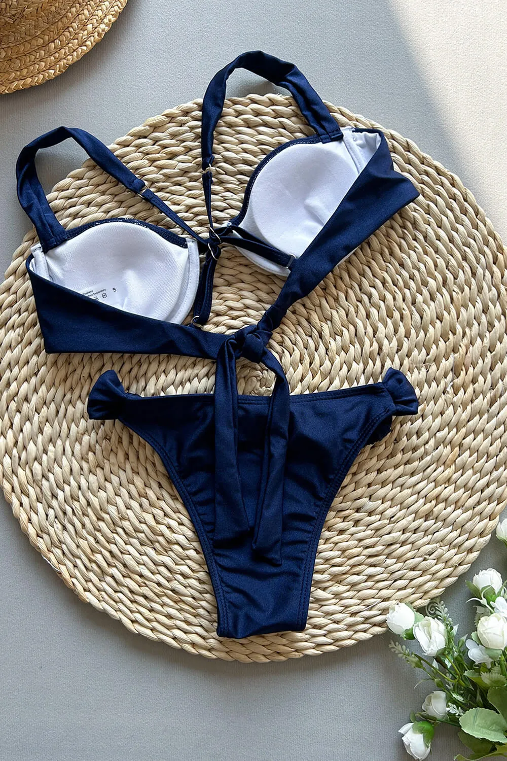 Underwire Knotted Bikini Set - Deep Blue sold by Floralkini product image thumbnail 5