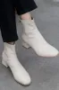 Faux Leather Square Toe Block-Heel Ankle Booties sold by Floralkini