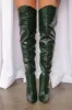 Croc Pointed Toe Thigh High Stiletto Boots sold by Floralkini