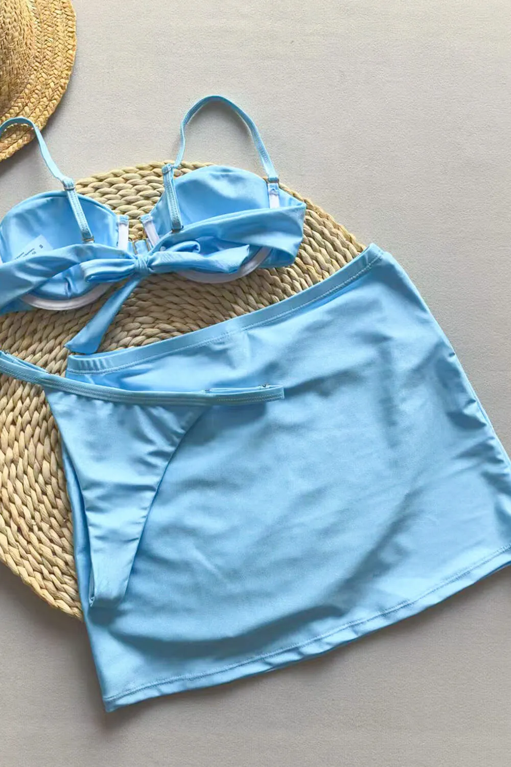 Balconette Ruched Underwire High-Cut Bikini Set With Metal Sun Decor sold by Floralkini product image thumbnail 3