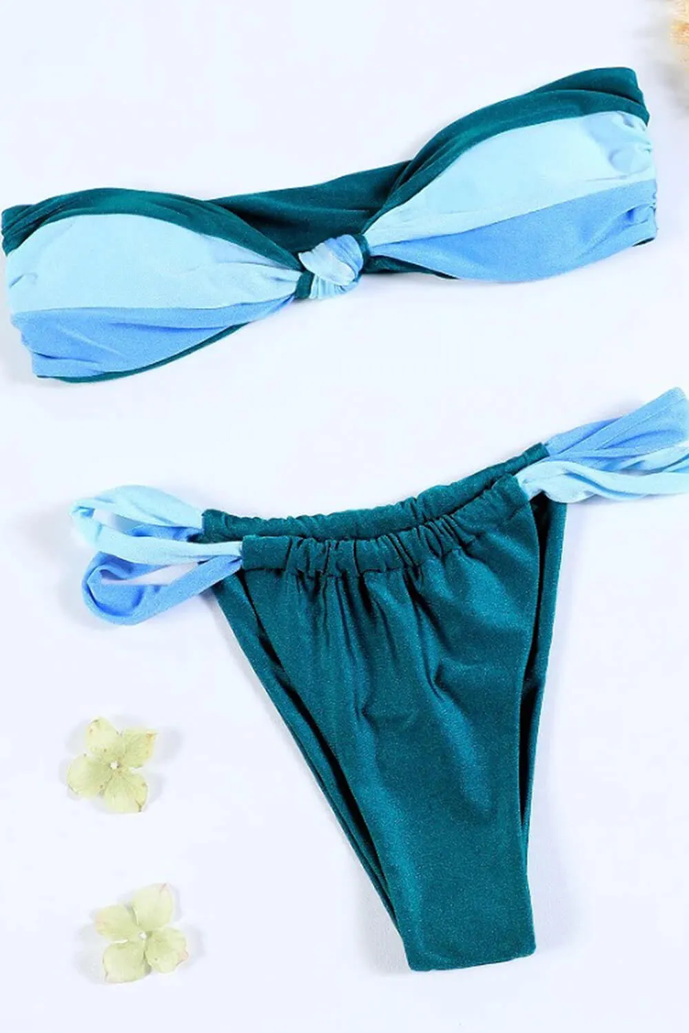Contrast Knot Front Bandeau Bikini Set sold by Floralkini product image thumbnail 2