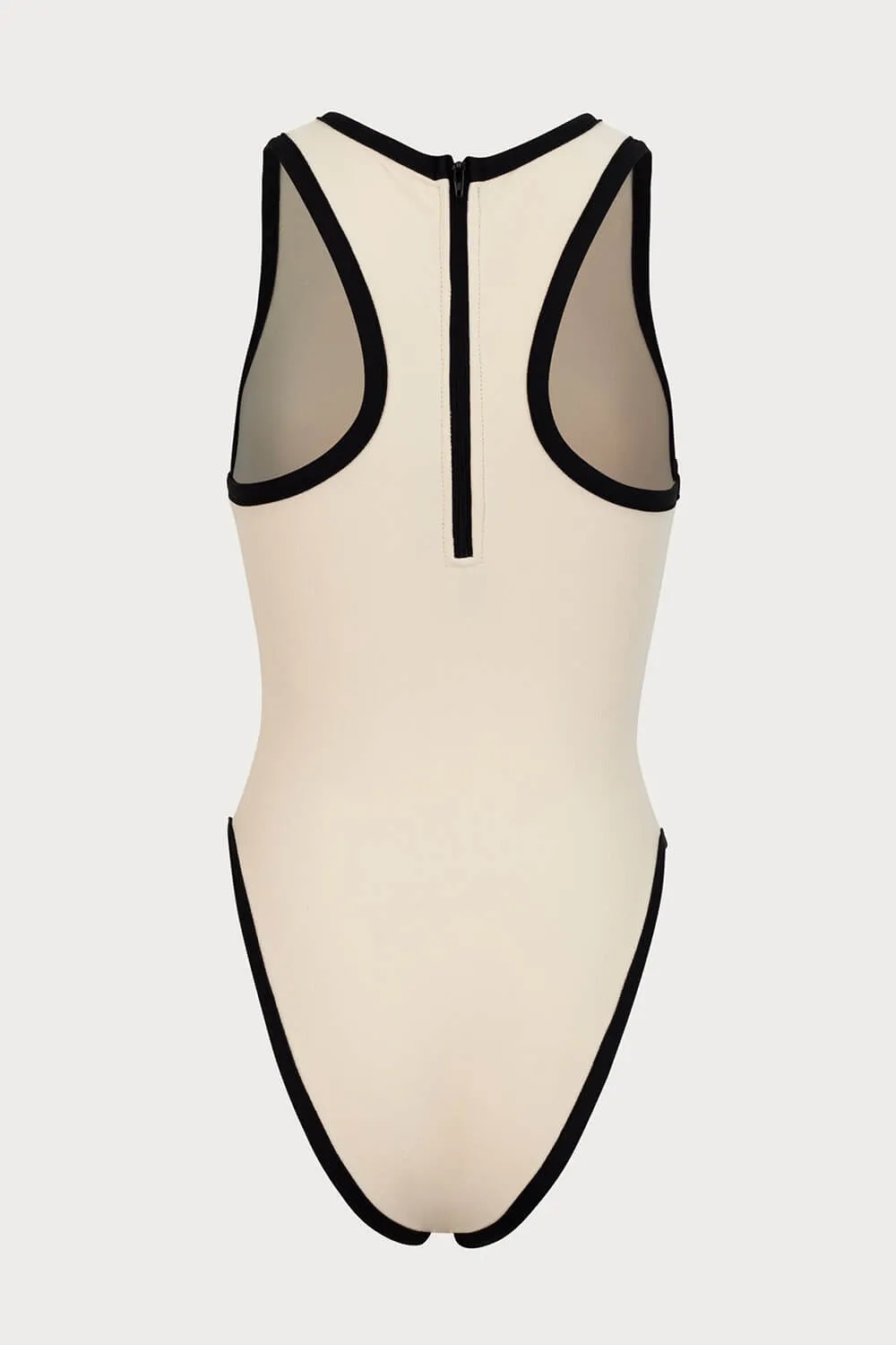 Contrast Trim High Neck Tank One Piece Swimsuit sold by Floralkini product image thumbnail 3