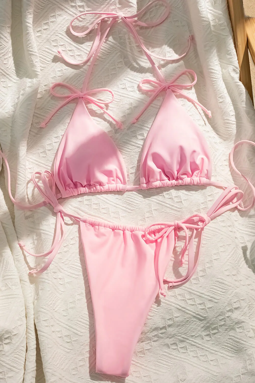 Triangle Halter Tie Side Bikini Set sold by Floralkini product image thumbnail 5