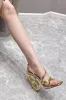 Strappy Square Toe Chain Heels - Gold sold by Floralkini