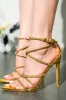 Diamante Embellished Strappy Pointed Toe High Heels sold by Floralkini