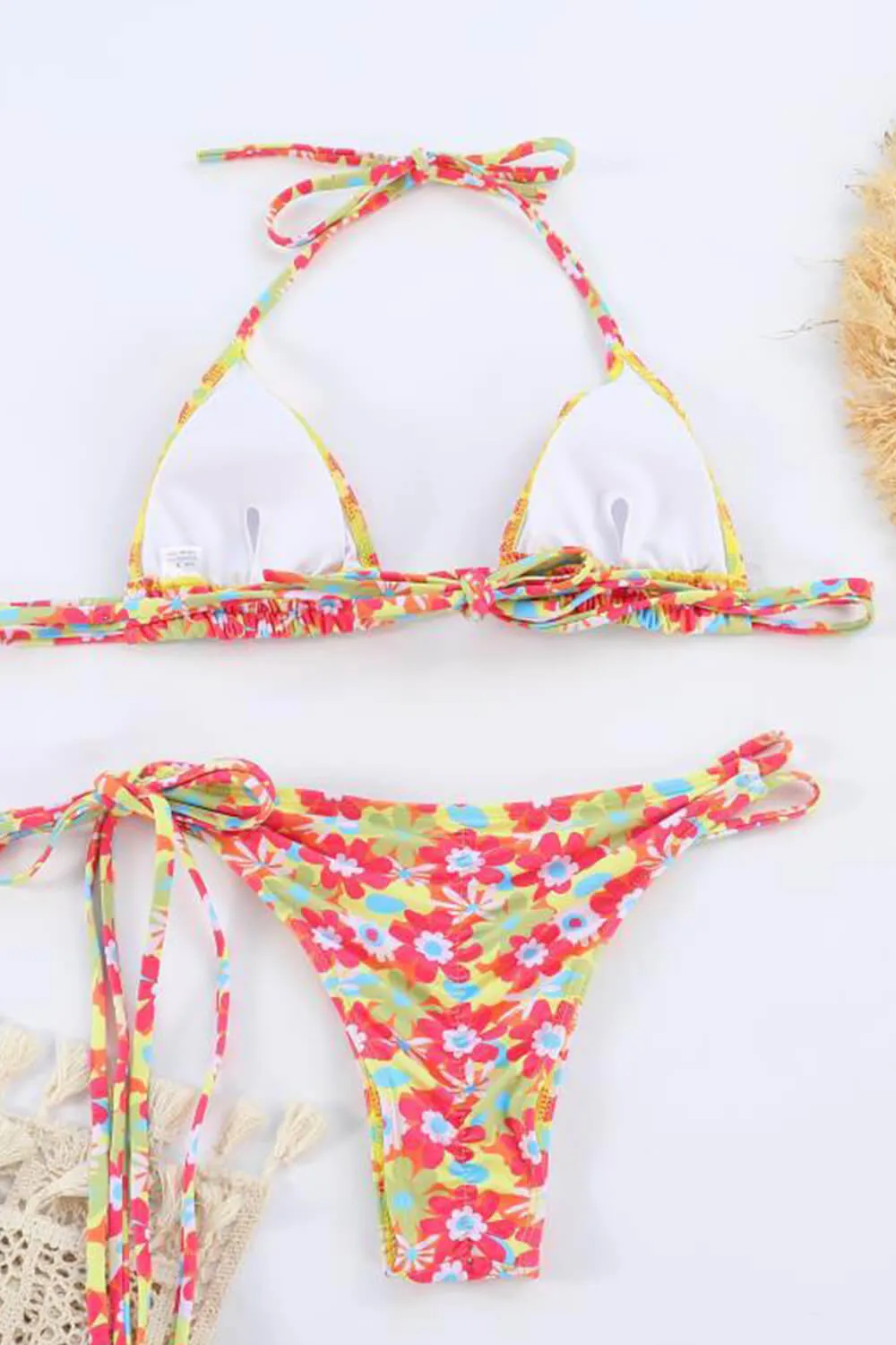 Floral Print Triangle Adjustable Tie Bikini Set sold by Floralkini product image thumbnail 5