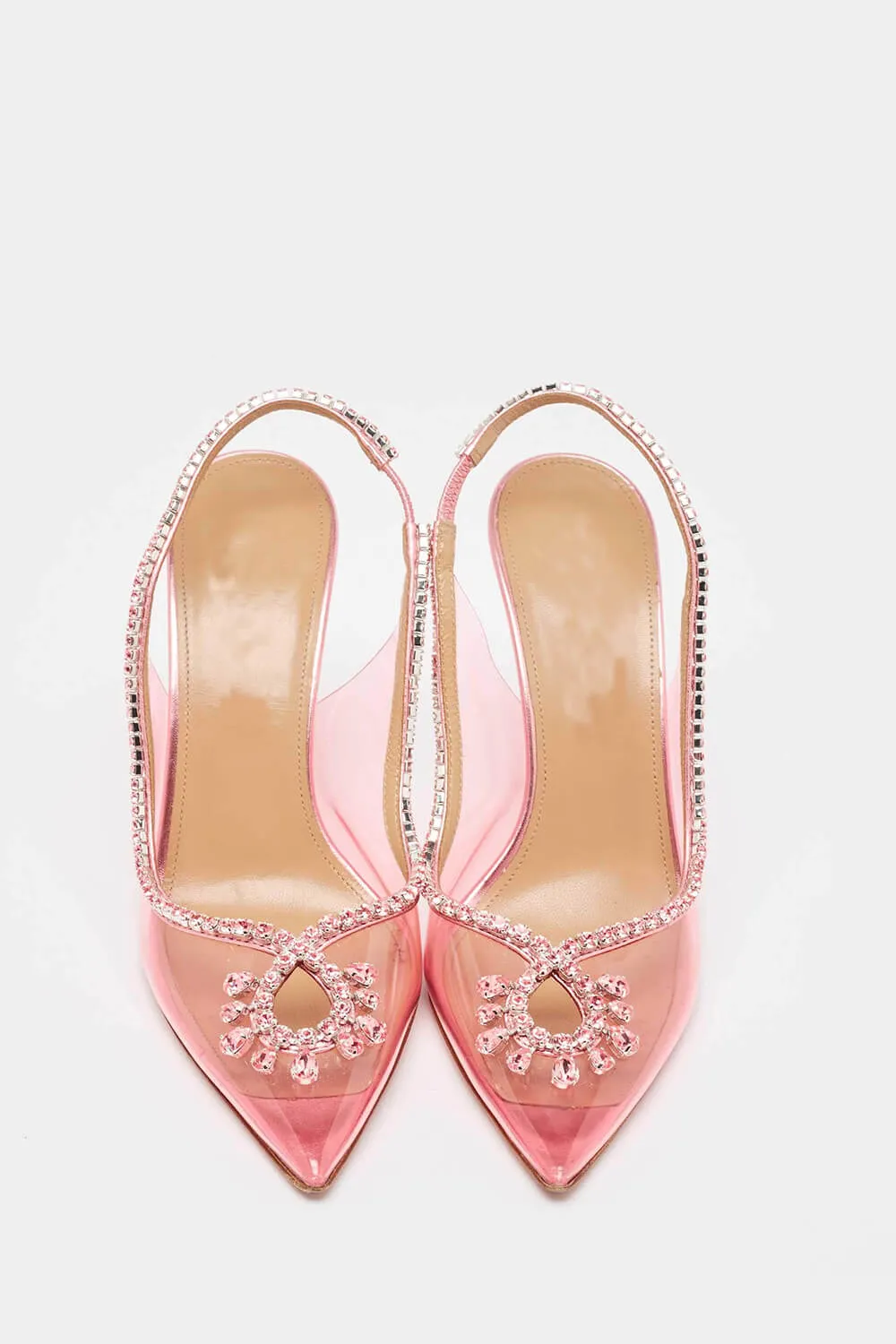 Transparent Crystal Embellished Pvc Slingback Pump Heels sold by Floralkini product image thumbnail 3