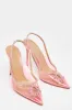 Transparent Crystal Embellished Pvc Slingback Pump Heels sold by Floralkini