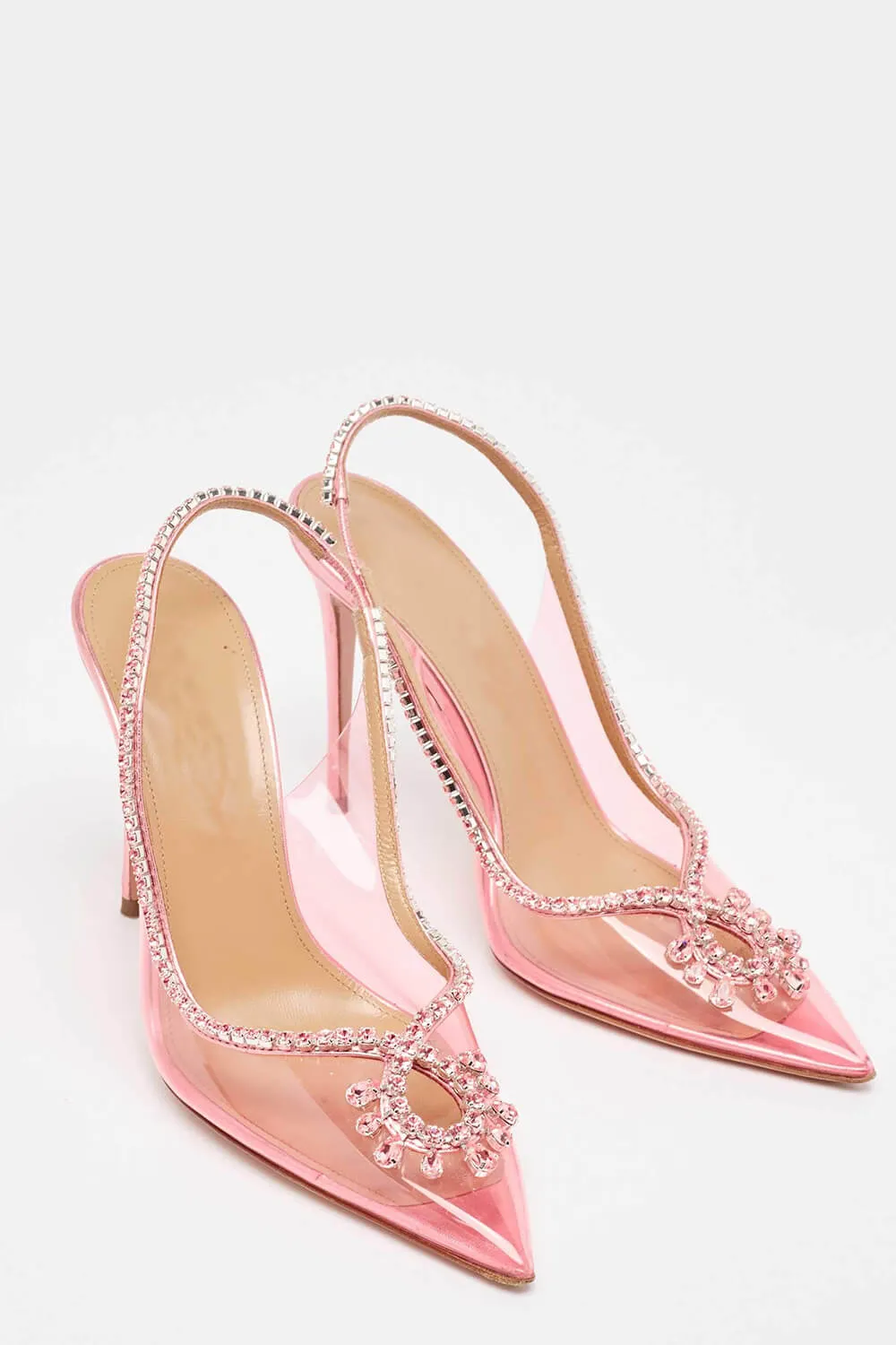 Transparent Crystal Embellished Pvc Slingback Pump Heels sold by Floralkini product image thumbnail 4