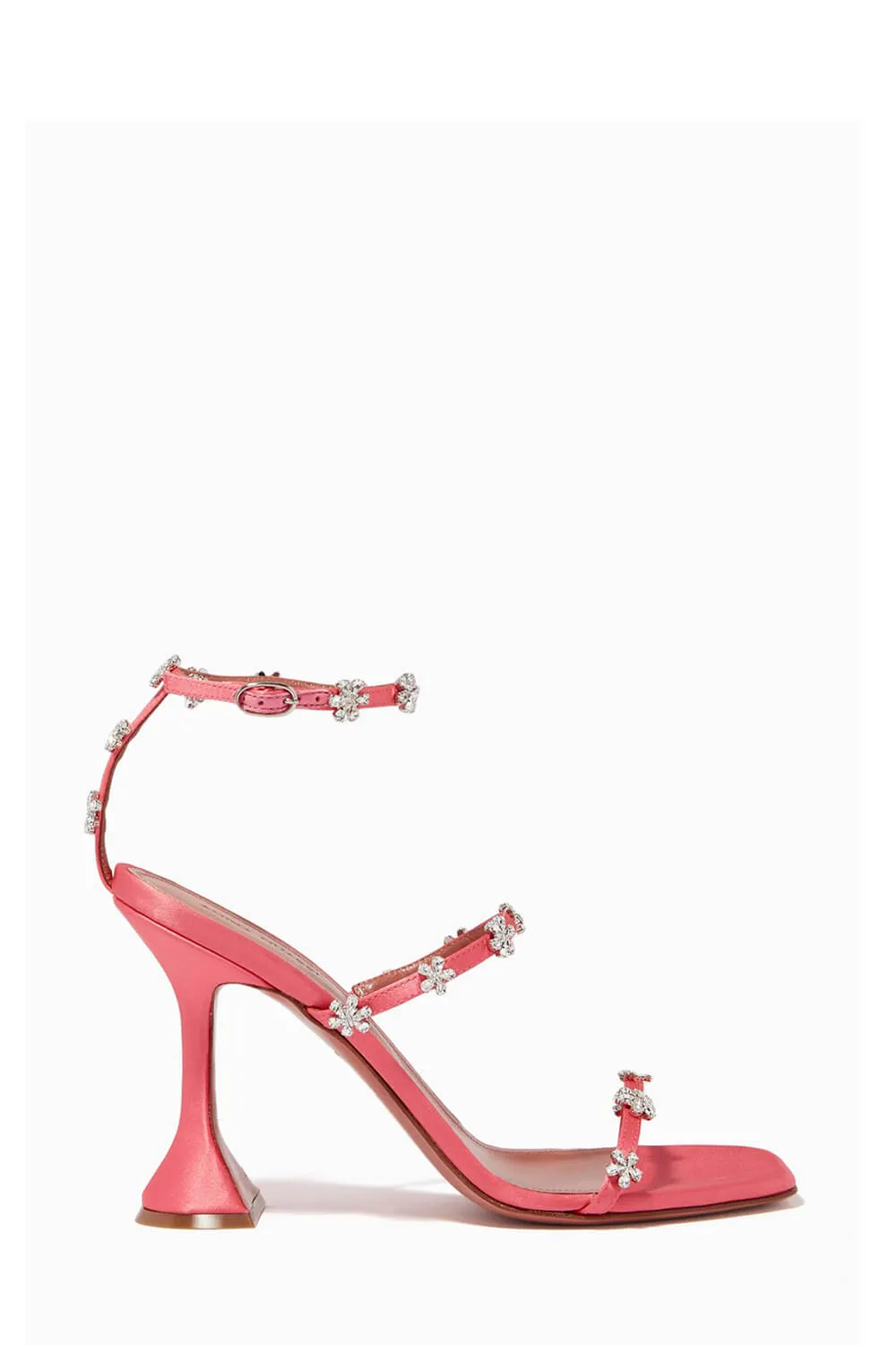 Black & White Crystal Flowers Embellished Heel Sandals sold by Floralkini product image thumbnail 2