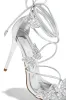 Crystal-Embellished Butterfly Lace Up Pointed Toe Stiletto Sandals sold by Floralkini