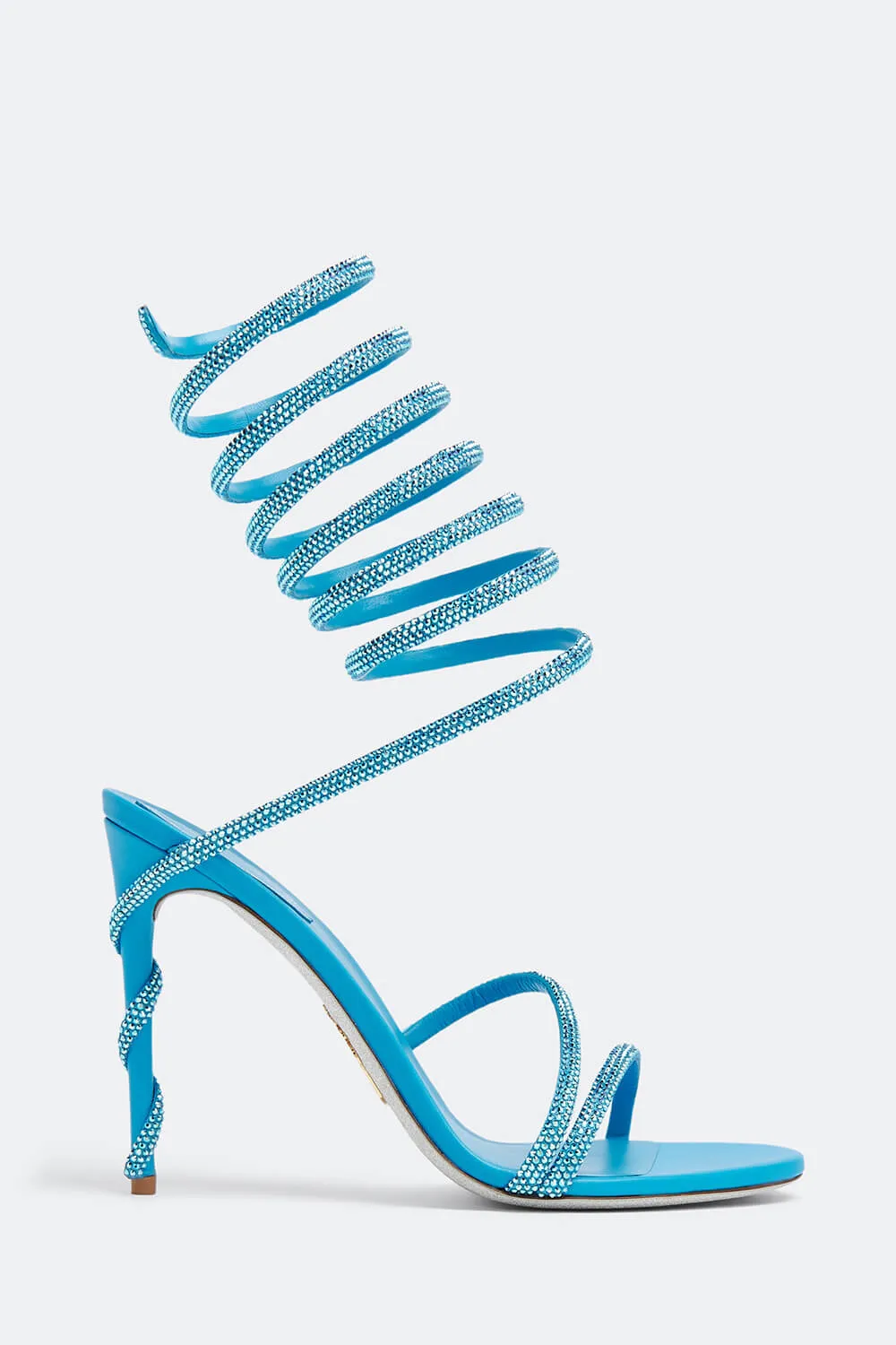 Faux Suede Crystal Embellished Ankle Wrap Open Toe High Heel Sandals sold by Floralkini product image thumbnail 5