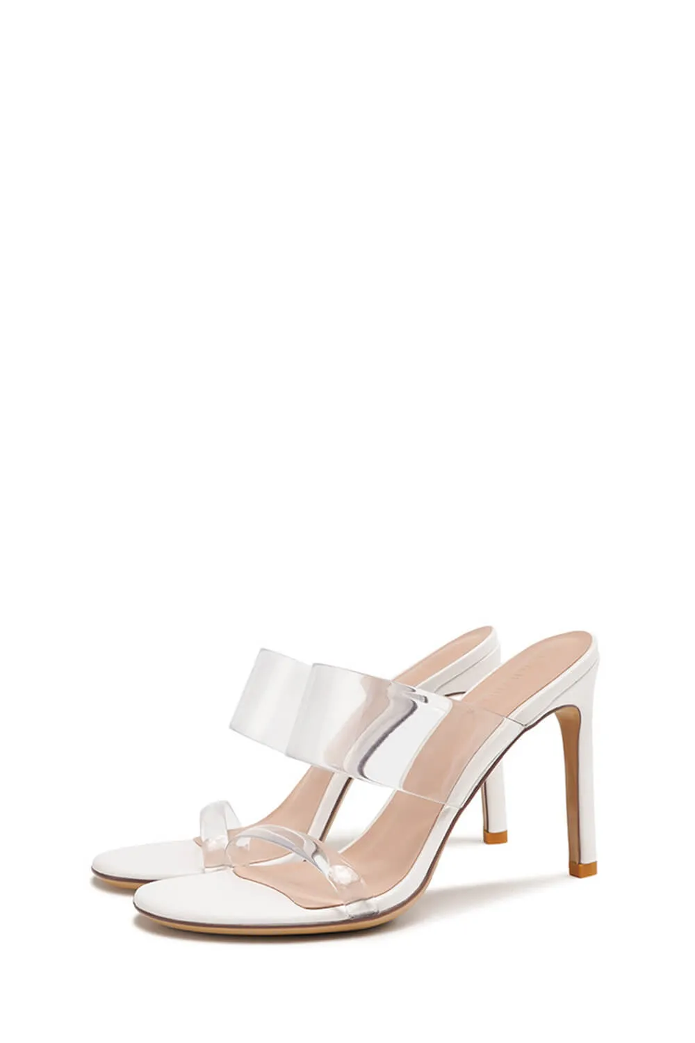 Clear Perspex Double Strap Open Toe Stiletto Heel Sandals sold by Floralkini product image thumbnail 3
