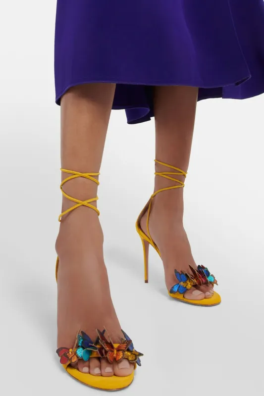 Multicolored Butterfly Around The Ankle Coil Stiletto Sandals sold by Floralkini