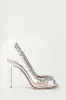 Transparent Crystal Embellished Pvc Open Toe Slingback Pump Heels sold by Floralkini