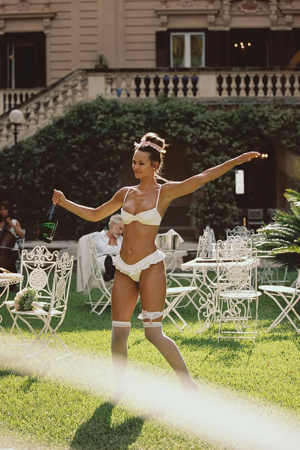 White Embroidered Underwire Ruffle Bikini Set sold by Floralkini product image thumbnail 4