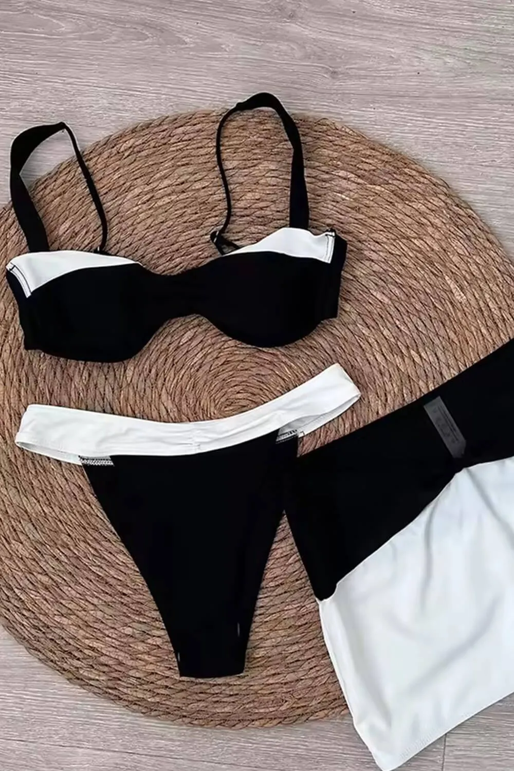 Two-Tone Sweetheart Underwire Bikini Set With Mini Skirt sold by Floralkini product image thumbnail 5