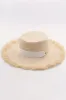 Raffia Straw Boater With White Chin Tie sold by Floralkini