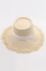 Raffia Straw Boater With White Chin Tie sold by Floralkini