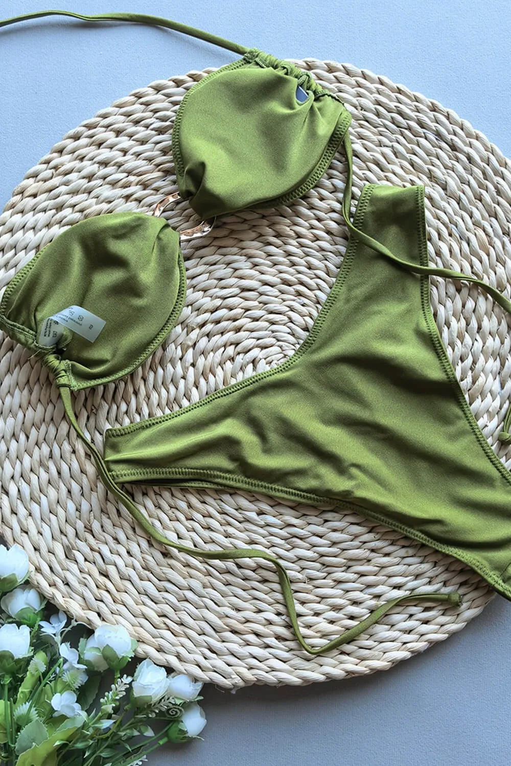 Bandeau Halter Bikini Set With Gold Hardware Detailing sold by Floralkini product image thumbnail 4