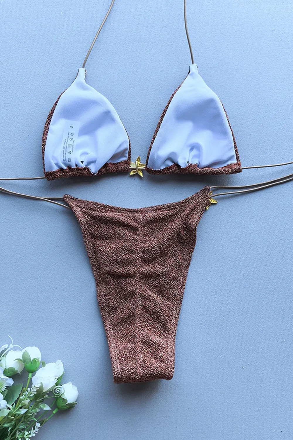 Shimmer Triangle Bralette Bikini Set With Stars Detailing sold by Floralkini product image thumbnail 5