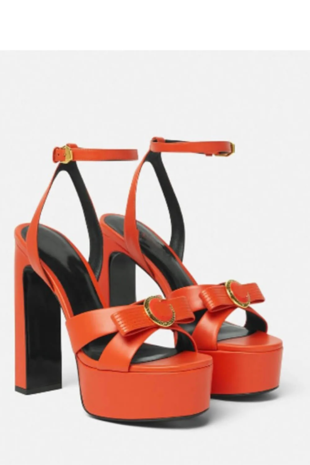 Ribbon Satin Open Square Toe Platform Block Heels sold by Floralkini product image thumbnail 4