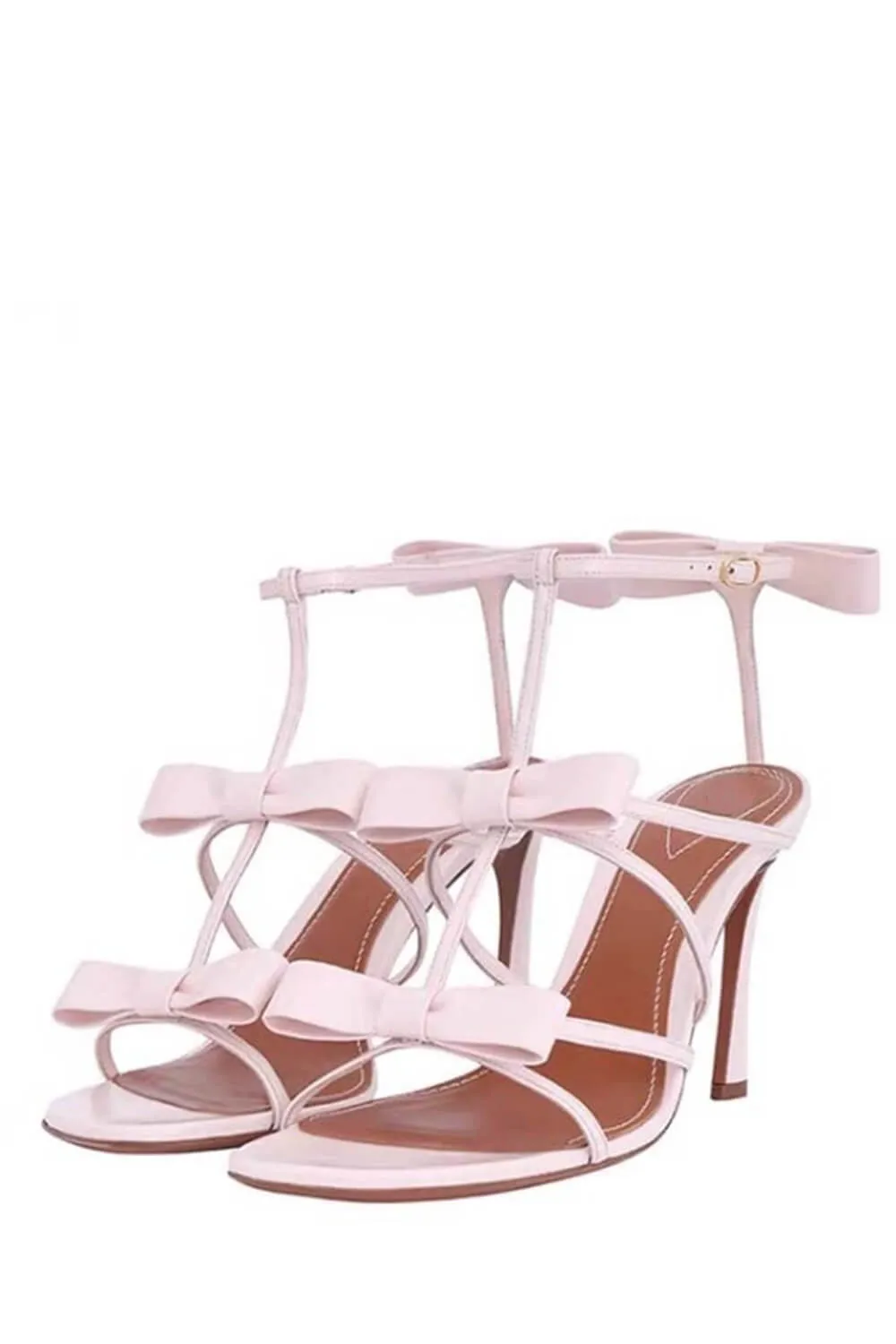 Bow-Detail Strappy Faux Leather Square Toe Sandals sold by Floralkini product image thumbnail 3